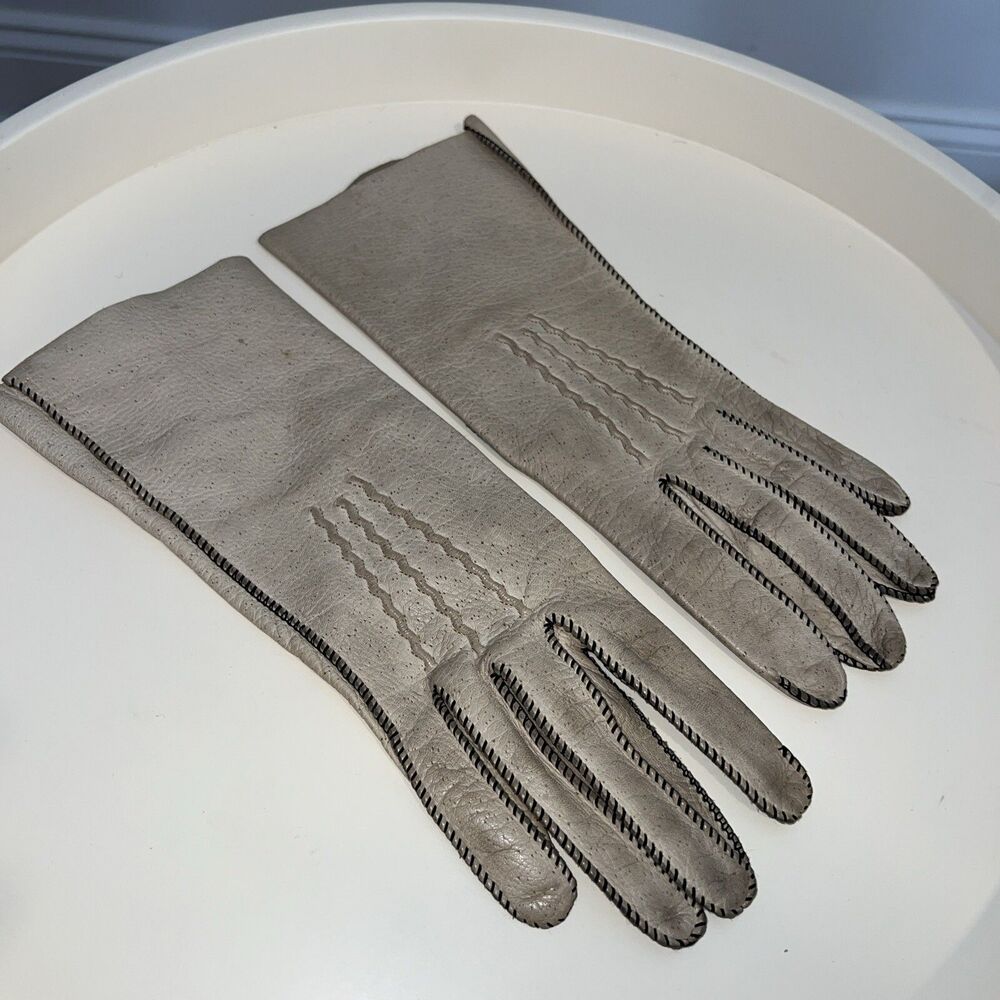 1950-1960’s Maxmayer’s Vintage Ladies Deerskin Leather Gloves 7.5
